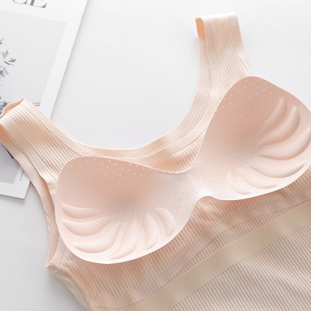 2019 New Sexy Women’s Cotton Wide Shoulder Straps Built In Bra Padded Bra Tank Top Camis Vest Summer Casual Basic Shirt