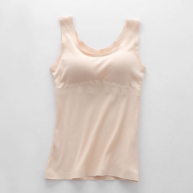 2019 New Sexy Women’s Cotton Wide Shoulder Straps Built In Bra Padded Bra Tank Top Camis Vest Summer Casual Basic Shirt