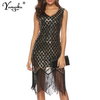 Sexy Women Summer Dress Sequins Plaid v neck bodycon Black Evening Party dress elegant tassel luxury Night club Dresses vestidos