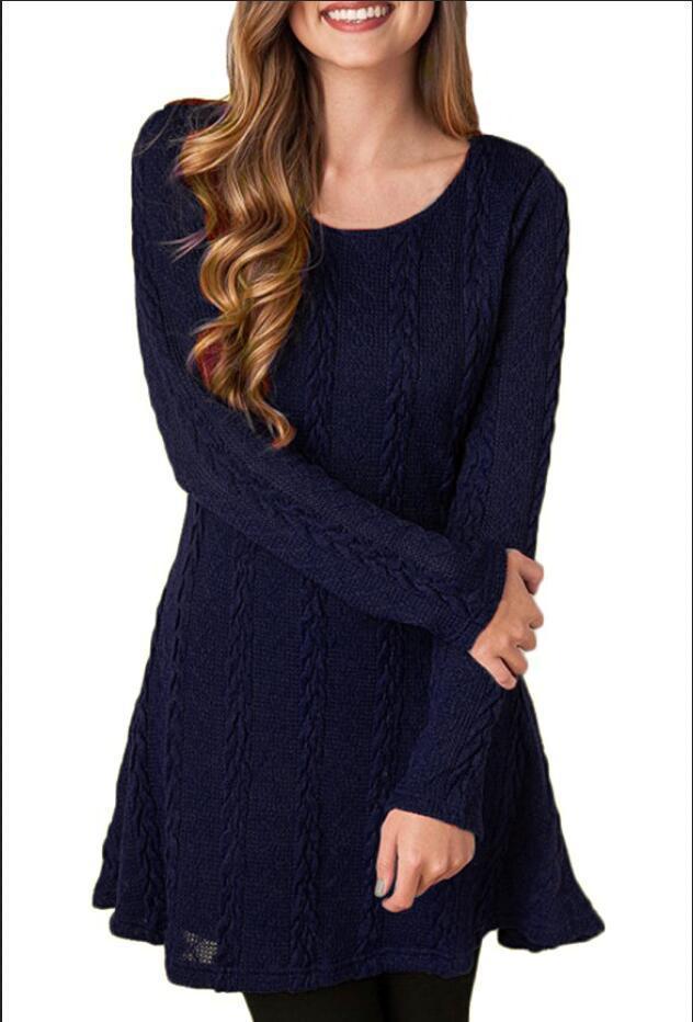 Women Causal Plus Size S-5XL Short Sweater Dress Female Autumn Winter White Long Sleeve Loose knitted Sweaters Dresses