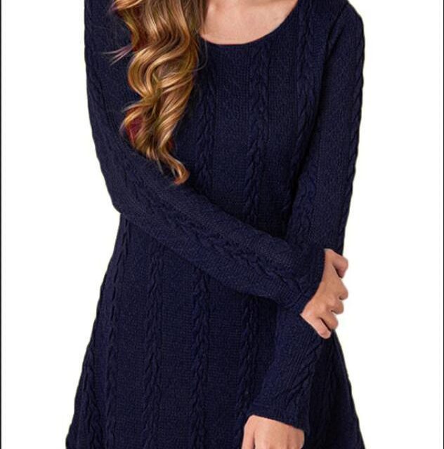 Women Causal Plus Size S-5XL Short Sweater Dress Female Autumn Winter White Long Sleeve Loose knitted Sweaters Dresses