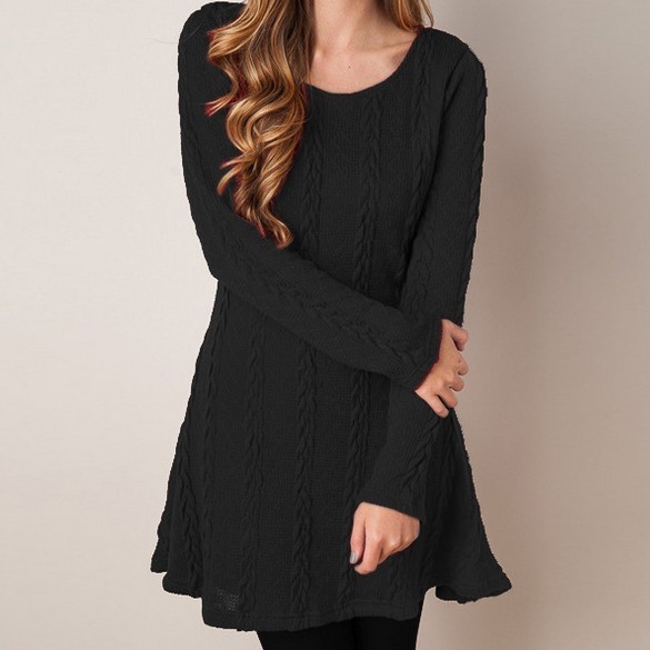 Women Causal Plus Size S-5XL Short Sweater Dress Female Autumn Winter White Long Sleeve Loose knitted Sweaters Dresses