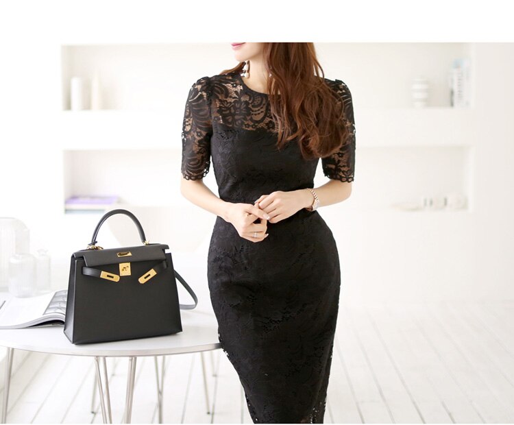 CINESSD Sexy Lace Bag Hip Party Robe Bodycon Dress 2019 Women Summer Korean Solid O-neck Short Sleeve Bodycon Dress Vestidos