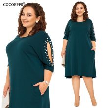 5XL 6XL 2019 Big Size Women Loose Dress Spring Plus Size Summer Casual Dress Sexy Hollow out Lady Elegant Party Large Size Dress