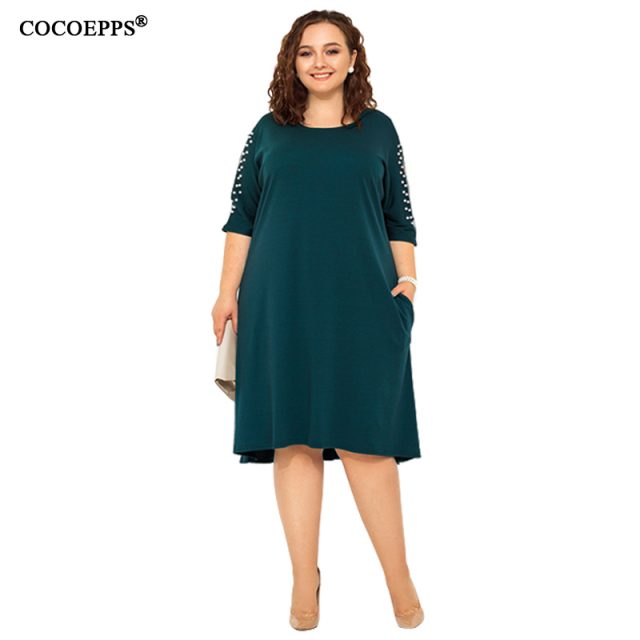 5XL 6XL 2019 Big Size Women Loose Dress Spring Plus Size Summer Casual Dress Sexy Hollow out Lady Elegant Party Large Size Dress