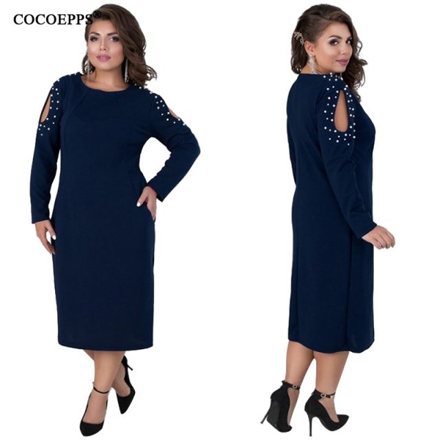 5XL 6XL 2019 Big Size Women Loose Dress Spring Plus Size Summer Casual Dress Sexy Hollow out Lady Elegant Party Large Size Dress