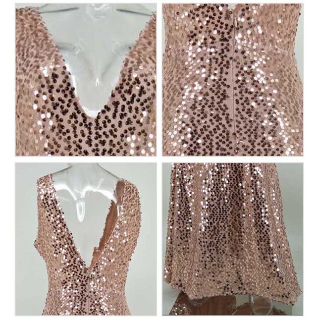 New Long Sequin Dress Sexy Party Dress Elegant Women Open Back Deep V Neck Luxury Dress Backless Sparkle Fishtale Dress Vestidos