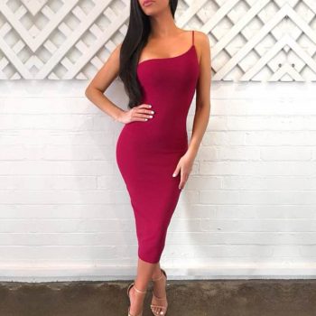 ADYCE 2019 New Summer One Shoulder Bandage Dress Women Vestidos Sexy Spaghetti Strap Club Dress Celebrity Evening Party Dresses