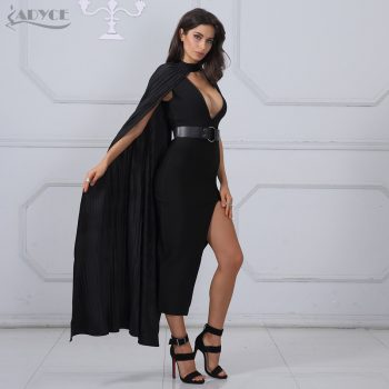 Adyce New Summer Bandage Dress Women Vestidos 2019 Sexy V-Neck Sleeveless Club Dress Elegant Evening Celebrity Party Dress