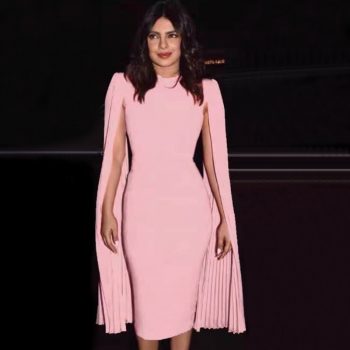 2019 Winter Women Pink Long Batwing Sleeve Midi Bodycon Bandage Dress Vestido Celebrity Party Elegant Ladies Dresses Clothing