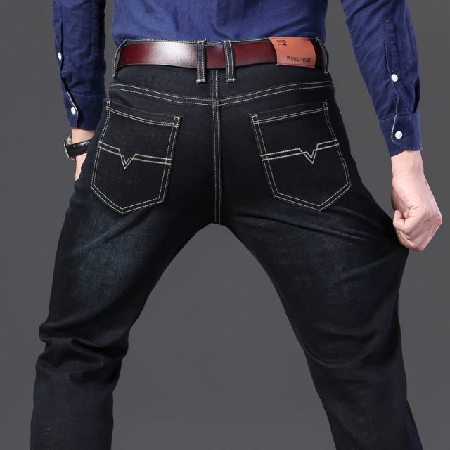 2019 New Mens Fashion Black Blue Jeans Men Casual Slim Stretch Jeans Classic Denim Pants Trousers Plus Size 28-40 High Quality