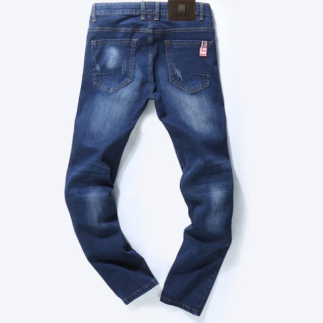 Brand youth slim men’s jeans 2019 thick classic stretch straight cat claw personality blue fashion street long pants denim jeans