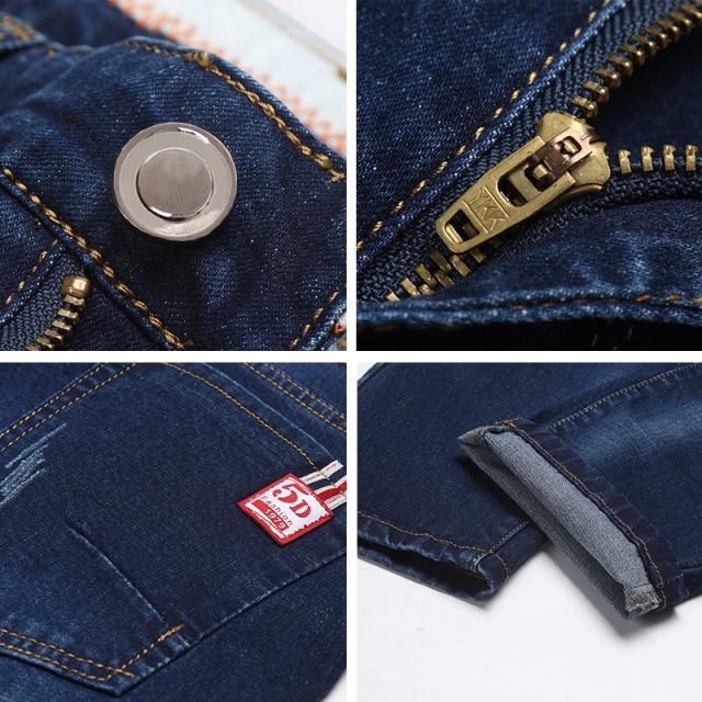 Brand youth slim men’s jeans 2019 thick classic stretch straight cat claw personality blue fashion street long pants denim jeans