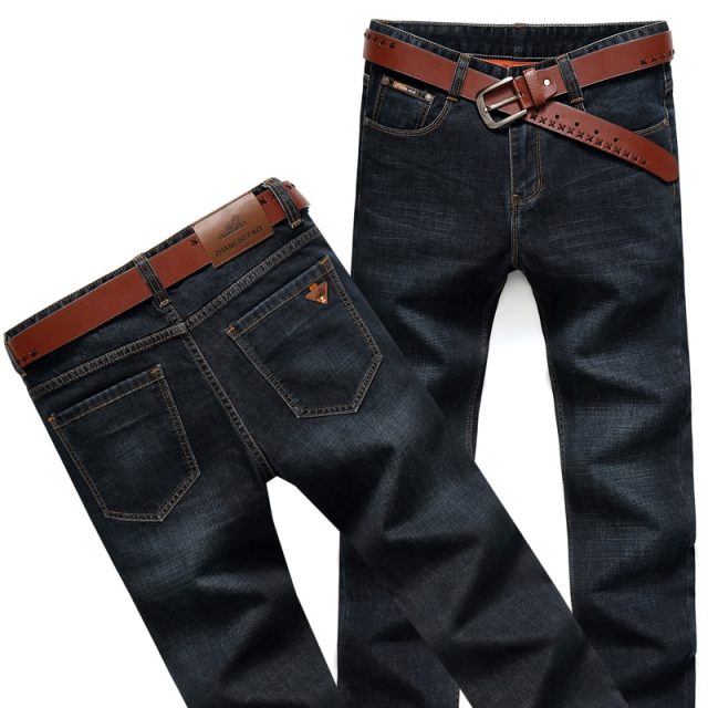Xuan Sheng wide leg men’s jeans 2019 high waist stretch loose straight brand blue black classic long pants clothing denim jeans
