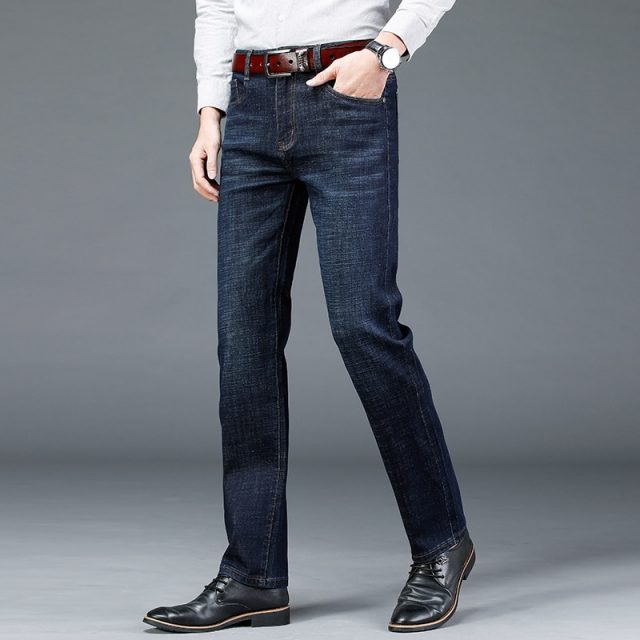 Brand straight jeans men’s youth casual stretch 2019 new classic spring and autumn thick section street denim long pants jeans