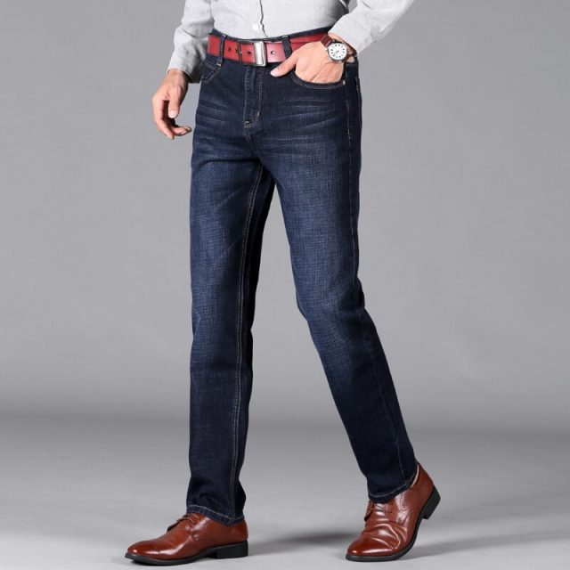 XuanSheng straight men’s jeans 2019 middle-aged thick blue black stretch brand classic trousers fashion streetwear clothes jeans