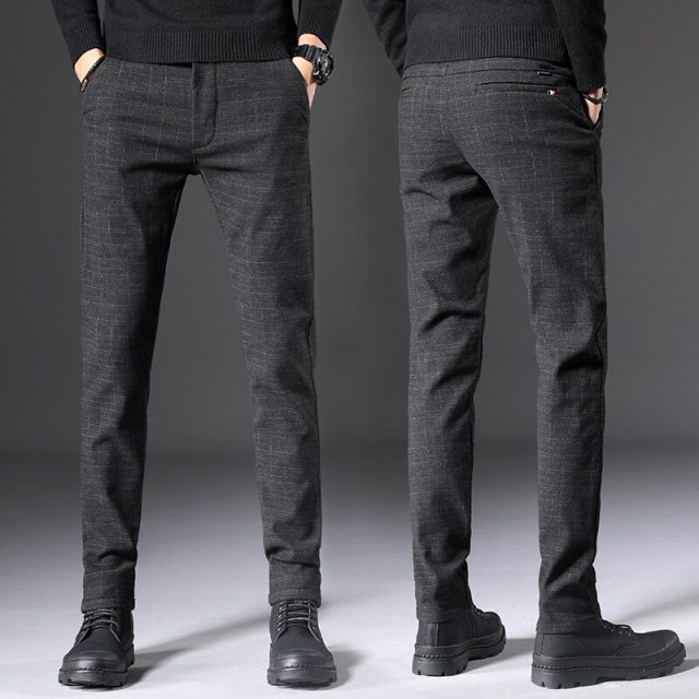 2019 Autumn New Men’s Slim Casual Pants Fashion Elasticity Business Black Trousers Male Brand Clothes
