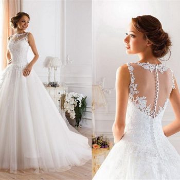 2019 lace White Ivory A-Line Wedding Dresses for bride Dress gown Vintage plus size Customer made size Backless vestido De Noiva