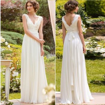 2019 New Arrival Spring Bohemian Bridal Wedding Dress Beach A Line Chiffon Bridal Gowns Custom Made Plus Size