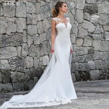 LORIE Mermaid Wedding Dresses Turkey 2019 Lace Appliques Bridal Dress Custom Made Wedding Gown vestidos de noiva Plus size