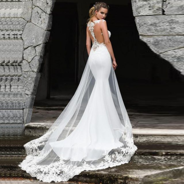 LORIE Mermaid Wedding Dresses Turkey 2019 Lace Appliques Bridal Dress Custom Made Wedding Gown vestidos de noiva Plus size