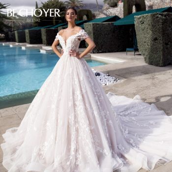 Luxury Beaded 3D Flowers Wedding Dress BECHOYER K175 Sweetheart Off Shoulder Appliques Lace Ball Gown Bride Vestido de Noiva