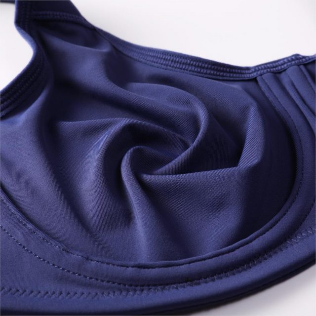 SYROKAN Women’s Max Control Solid Plus Size High Impact Underwire Sports Bra