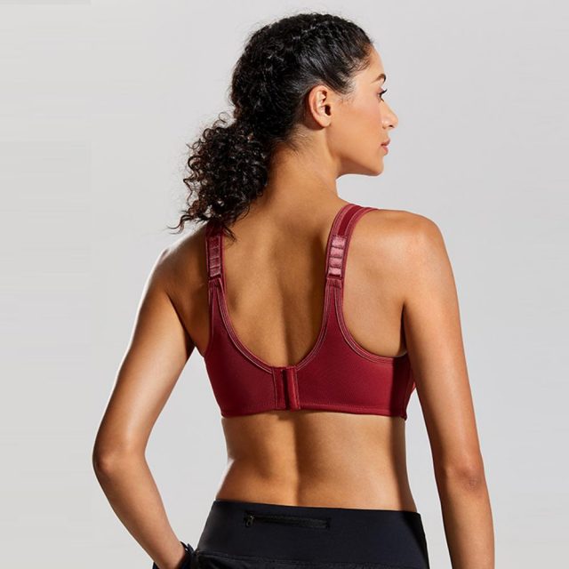 SYROKAN Women’s Max Control Solid Plus Size High Impact Underwire Sports Bra