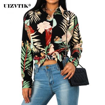 Women Blouses Summer Chiffon Long Sleeve blusas mujer de moda 2020 Sexy Vintage Floral Print Single-breasted Shirt Autumn Tops