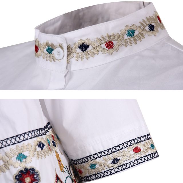 Women Blouses Summer Embroidery Hook Flower blusas mujer de moda 2020 Vintage Casual Plus Size Loose Shirt Korean Style Tops 3XL