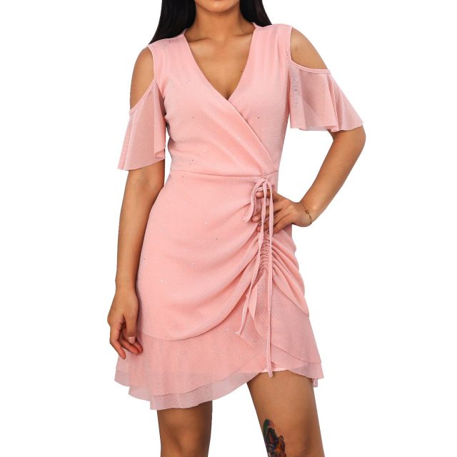 Woman Dress Sexy V Neck Chiffon A Line Summer Dress Women 2020 Vintage Casual Slim Off Shoulder Evening Club Mini Party Dresses