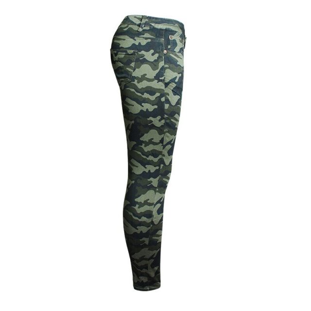 S-5XL Spring Summer Camouflage Strech Jeans Woman Elasticity Skinny Women Pants Jeans Low Waist Streetwear Spodnie Damskie 2020