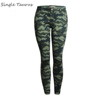 S-5XL Spring Summer Camouflage Strech Jeans Woman Elasticity Skinny Women Pants Jeans Low Waist Streetwear Spodnie Damskie 2020