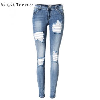 2020 Low Waist Blue Scratched Jeans Women Fashion Hole Distressed Ripped Jeans Femme Push Up Bleached Vintage Pantalones Mujer