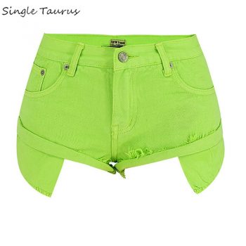 Mustard Green Jeans Shorts Women Streetwear Loose Sexy Travel Vacation Cross Denim Shorts Low Waist 2020 Summer Spodenki Damskie
