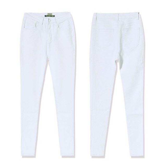 High Waist Women Jeans Fashion White Elastic Jeans Feminina Push Up Sexy Skinny Jeans Women High Quality Jeans Pantalon Femme