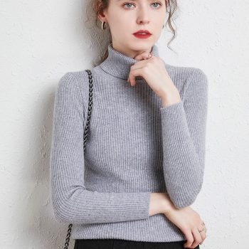 Autumn Winter Knitted Jumper Tops turtleneck Pullovers Casual Sweaters Women Shirt Long Sleeve Tight Sweater Girls Roll Collar