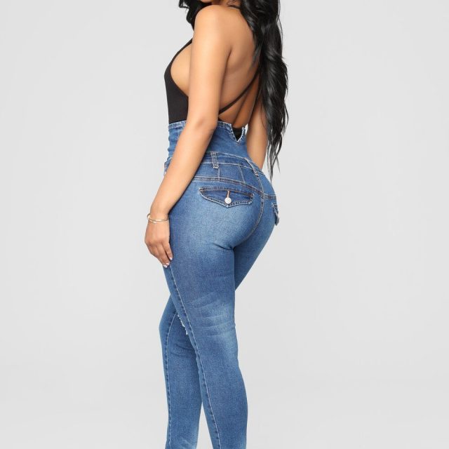 Ladies Ripped Jeans Plus Size Skinny High Waist Jeans Button Fly Curvy Long Big Hips Stretch Jean Tall Women Slim Shapping Denim