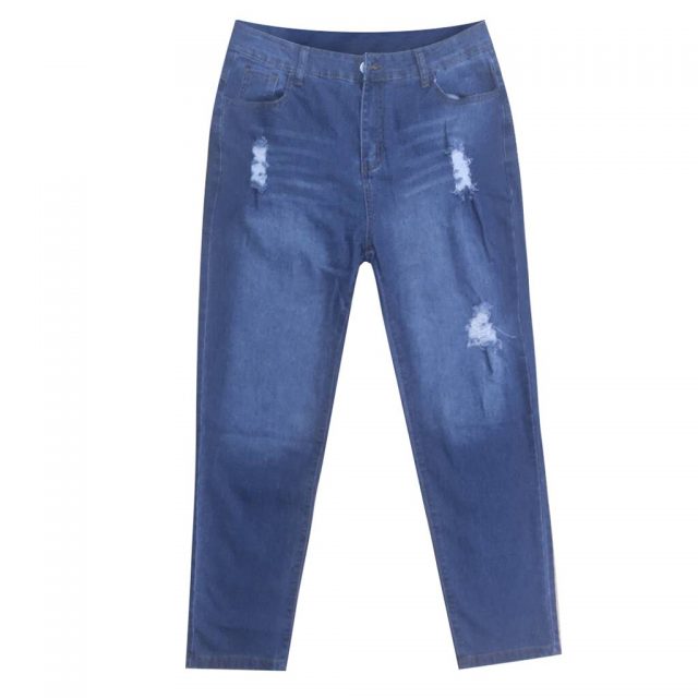 Fashion Women Hole Button Pocket Jeans High Waist Denim Pants Skinny Slim Jeans Slim Elasticity Female 2020 Hot Sell Jeans#D3