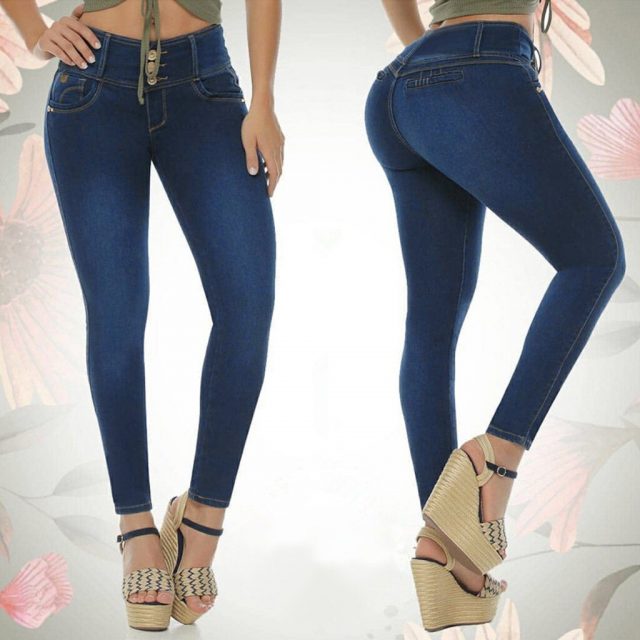 2020 High Waist Women Pants Plus Size Jeans Women Denim Pants Elastics Vintage Blue Washed Skinny Jeans Woman Jeans Feminino#J30