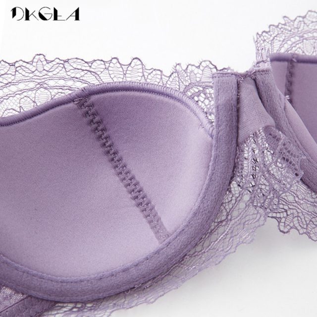 Fashion Young Girl Bra Plus Size D E Cup Thin Cotton Underwear Women Sexy Brassiere Pink Lace Lingerie Push Up Bras Embroidery
