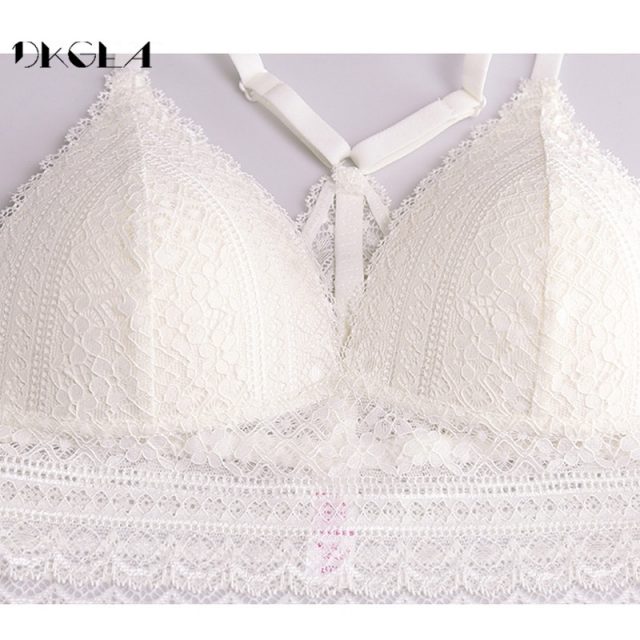 Young Girl Seamless Vest Bra White Thin Cotton Brassiere A B C Cup Women Lingerie Lace Bras Embroidery Sexy Underwear Black