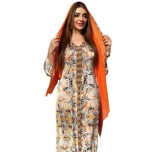 Hot Selling Arab Robe Abaya Muslim Women’s Dress Abaya Dubai Turkey Muslim Hijab Dress Islamic Clothing Women Muslim Dubai