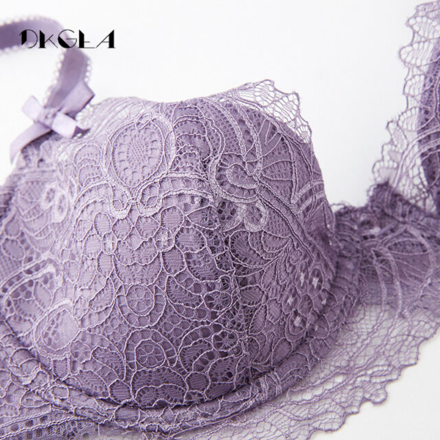 Fashion Young Girl Bra Set Plus Size D E Cup Thin Cotton Underwear Set Women Sexy Brassiere Pink Lace Bras Push Up Embroidery