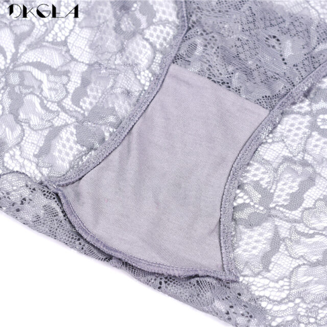 3 Pcs Fashion Lace Panties Soft White Black Gray Sexy Underwear Transparent Low-Rise Panty Women Plus Size Briefs Embroidery