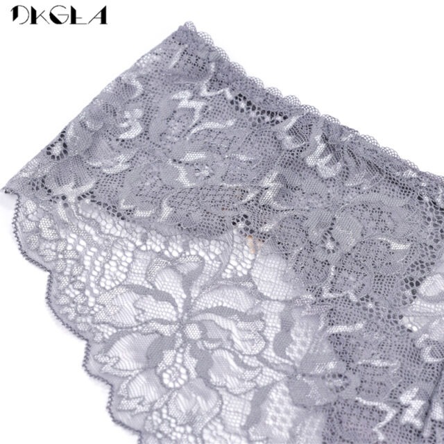 3 Pcs Fashion Lace Panties Soft White Black Gray Sexy Underwear Transparent Low-Rise Panty Women Plus Size Briefs Embroidery
