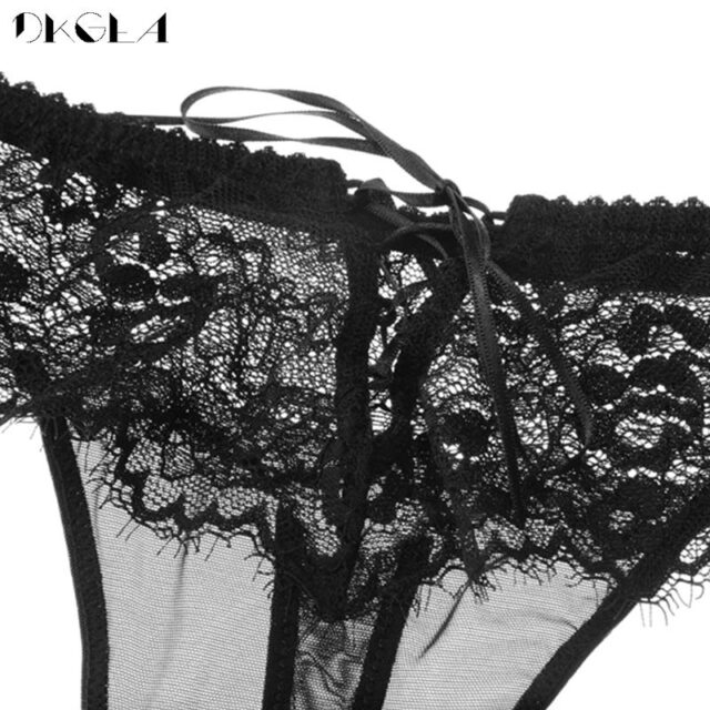 Female 3 Piece Panties Sexy G-String Lady Transparent Thongs T-back Low-Rise Lace Thong Women Underwear Embroidery Hollow Out